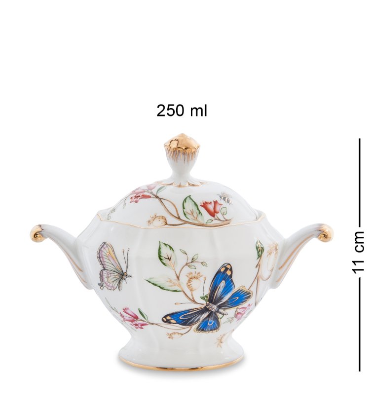Чайный сервиз на 6 персон из фарфора Райский сад Pavone JK- 46, фотография сахарницы