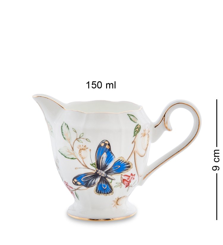 Чайный сервиз на 6 персон из фарфора Райский сад Pavone JK- 46, фотография молочника