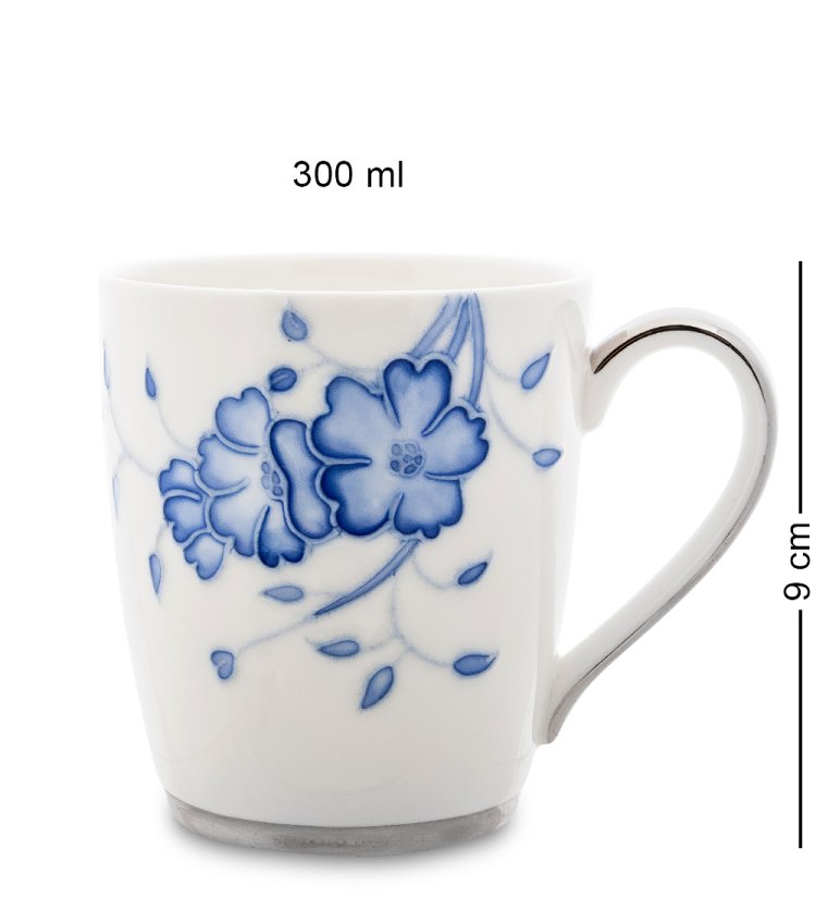 Кружка из фарфора Голубая бабочка Pavone JS-34