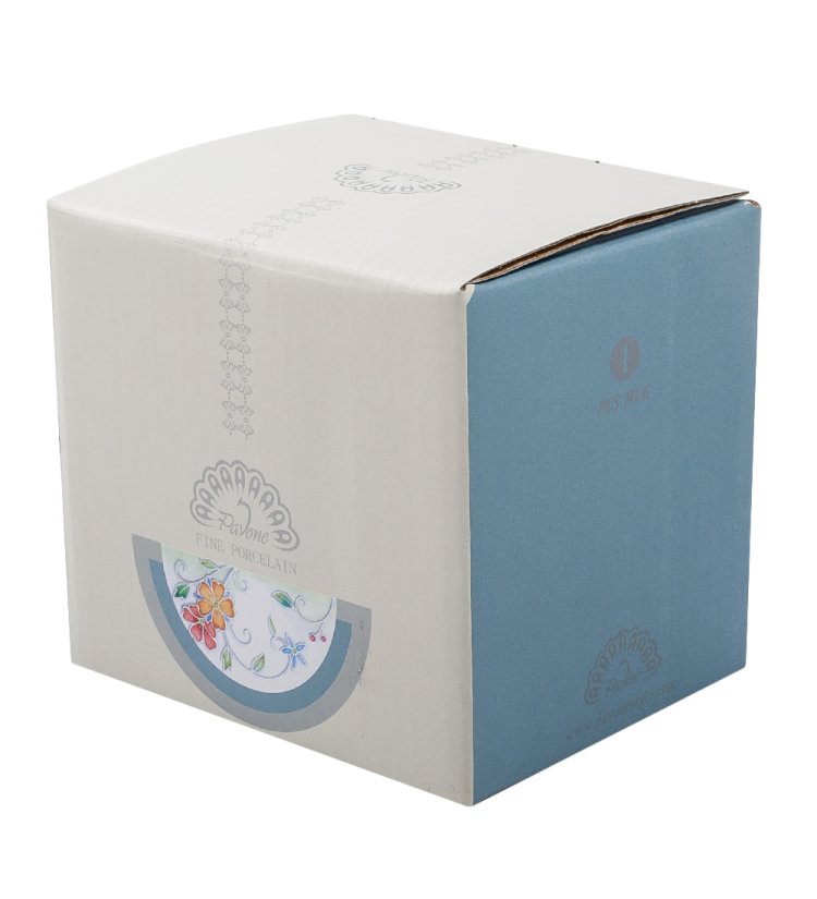 Кружка из фарфора Голубая бабочка Pavone JS-34, упаковка