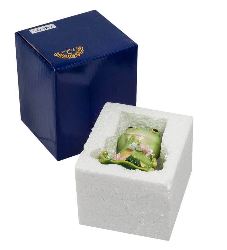 Фигурка из Керамики Лягушка с букетом Pavone CMS-60/ 7, фотография в упаковке