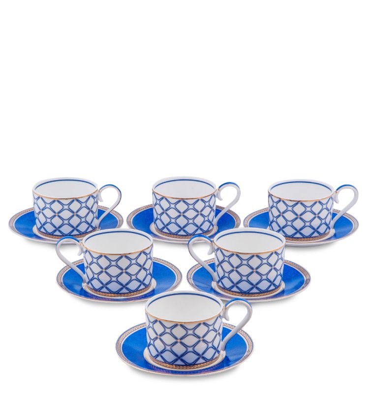 Чайный набор на 6 персон из фарфора Элегантность Pavone JK- 91