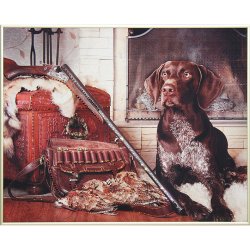 Картина После охоты c кристаллами Swarovski