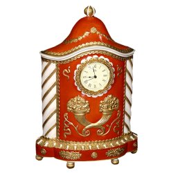 Красные часы из фарфора