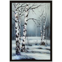 Картина Русские березки c кристаллами Swarovski