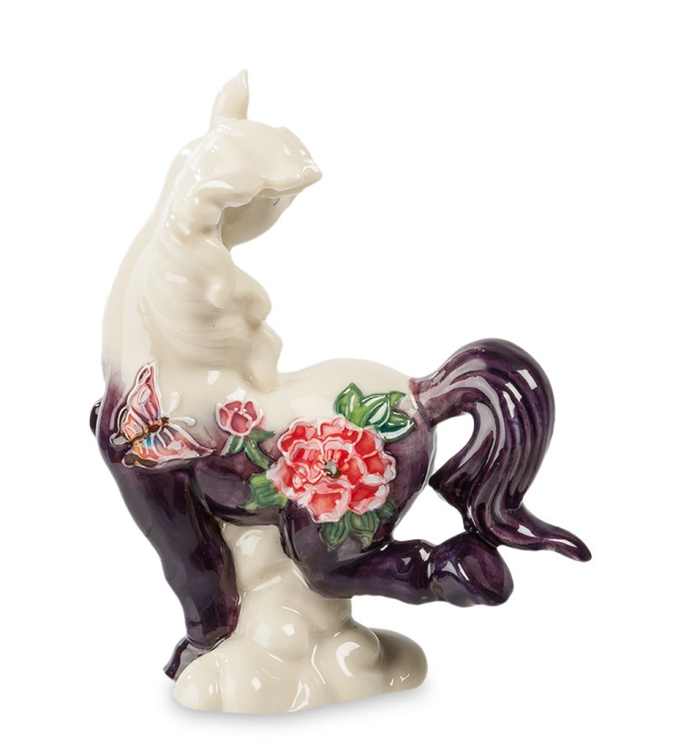 Статуэтка из фарфора Лошадь Красотка - Темные Копытца Pavone JP-61/57, огборотная сторона