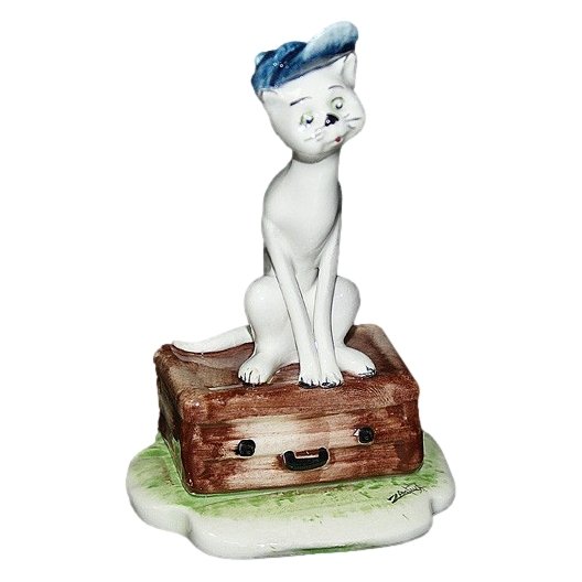 Статуэтка из фарфора Мистер кот - путешественник