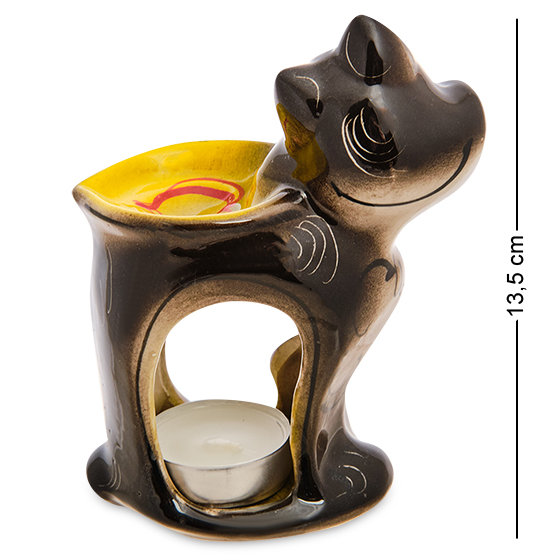 Арома-подсвечник Кот Цветная гжель ГЛ- 51, оборотная сторона