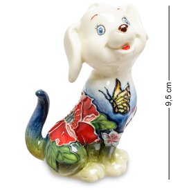 Статуэтка из фарфора Маленький Собачка с цветами