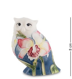Статуэтка из фарфора Бело-синяя Совушка в Лилиях