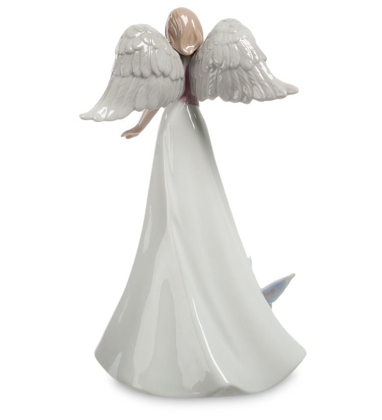 Статуэтка из фарфора Ангел в широком платье с бабочкой Pavone JP-10/ 20, фотография со спины