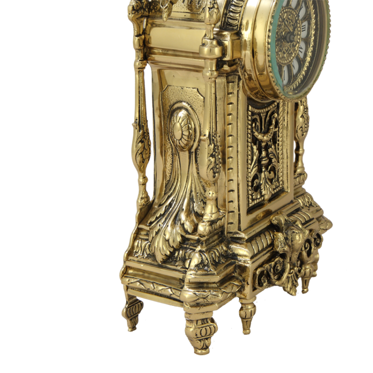 Бронзовые Каминные часы Дон Луи Bello De Bronze BP-27119-D, фотография крупным планом сбоку