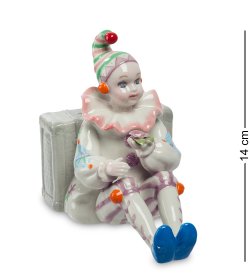 Статуэтка из фарфора Клоунесса у чемодана