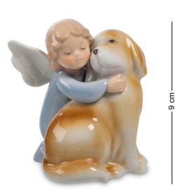 Статуэтка из фарфора Ангелочек с собакой