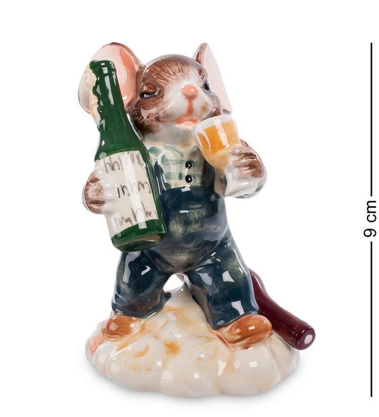 Статуэтка из фарфора Мышонок Сомелье Pavone CMS-52/10
