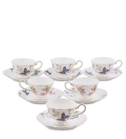 Чайный набор на 6 персон из фарфора Райский сад
