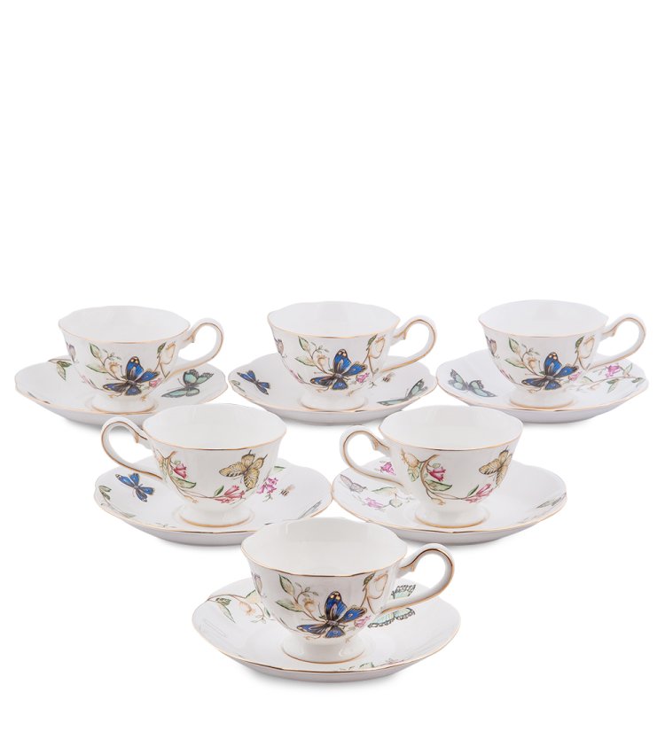 Чайный набор на 6 персон из фарфора Райский сад Гармония JK- 47