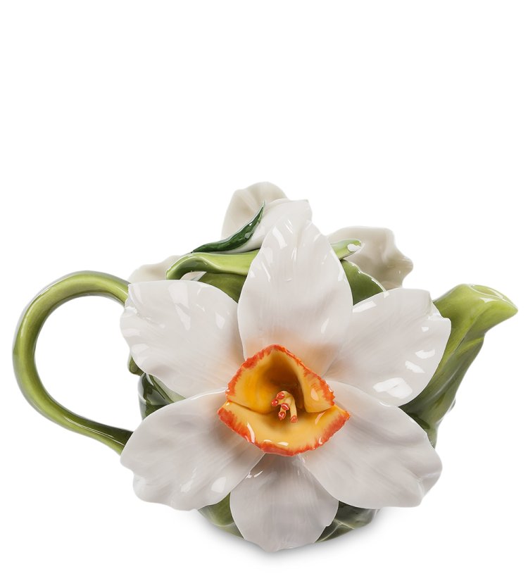 Заварочный чайник из фарфора Нарцисс Pavone CMS-09/ 1, фотография сбоку