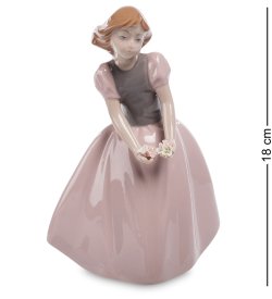 Статуэтка из керамики Скромная Девочка с цветочками