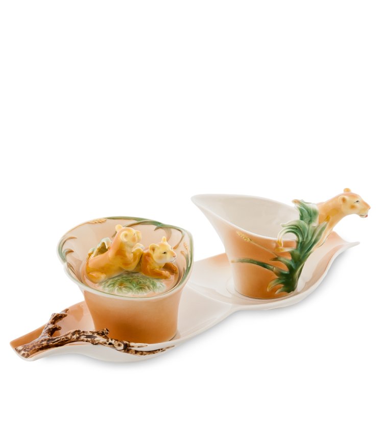 Набор Сахарница и молочник из фарфора Лев Pavone FM-32/ 2