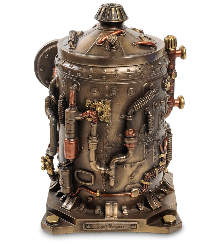 Статуэтка-часы в стиле Стимпанк Veronese WS-906, оборотная сторона