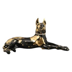 Статуэтка Черный Лежащий дог большой