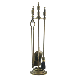 Каминный набор Темный Наполеон 4 предмета на подставке, бронзовый
