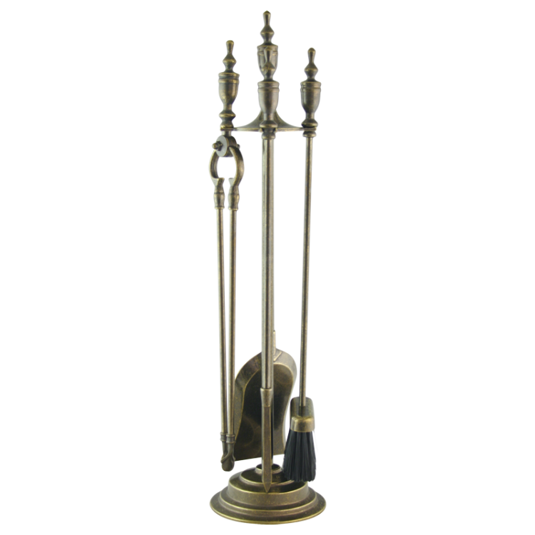 Каминный набор Темный Наполеон 4 предмета на подставке, бронзовый Alberti Livio AL-80-350-N-ANT