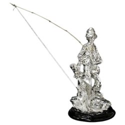 Скульптура Серебряный Рыбак с удочкой