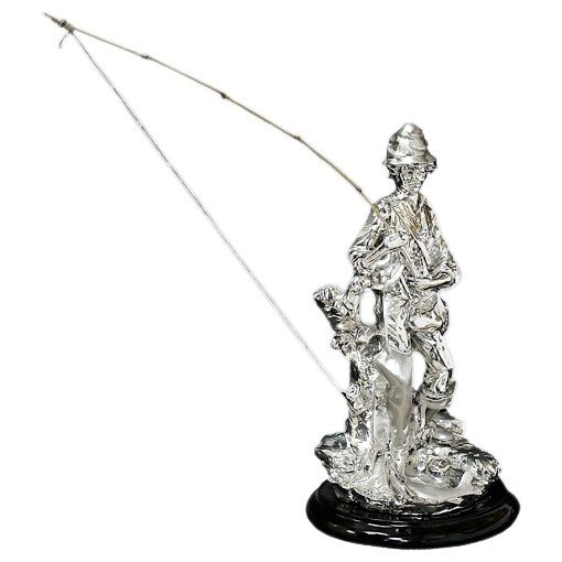 Скульптура Серебряный Рыбак с удочкой Euro Far F232A