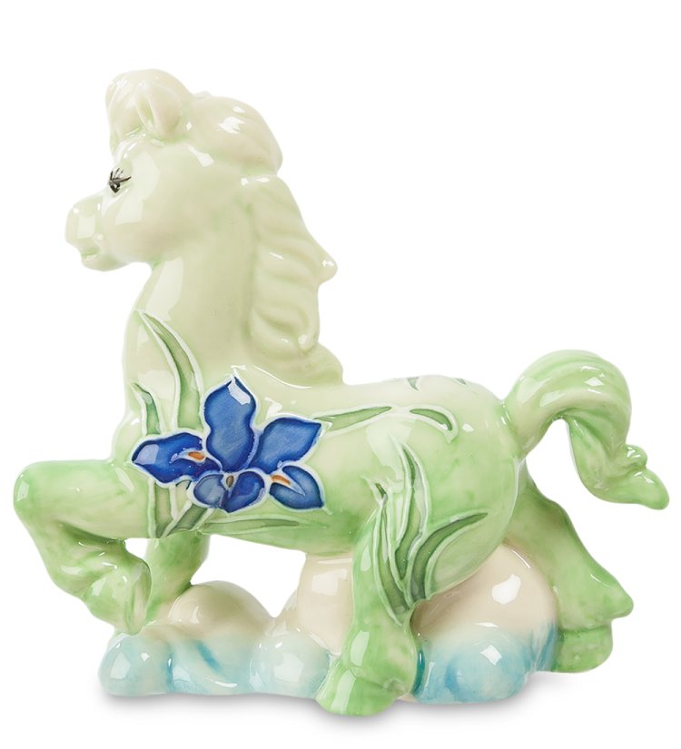 Статуэтка из фарфора Лошадь Красотка - Зеленые Копытца Pavone JP-61/62, оборотная сторона