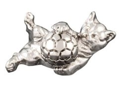 Статуэтка Котенок с мячом посеребренная