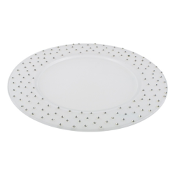 Белое круглое Блюдо со стразами Swarovski