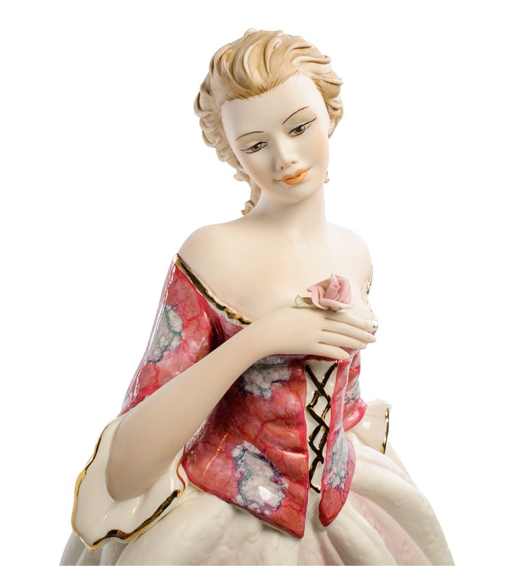 Статуэтка из керамики Девушка с цветком Sabadin Vittorio SV- 04, фотография лица