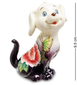 Статуэтка из фарфора Маленький Собачка с цветком