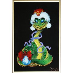 Картина Символ года Змейка c кристаллами Swarovski