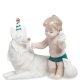 Статуэтка из бисквитного фарфора Мальчик с собакой Празднуем вместе Pavone JP-47/ 11