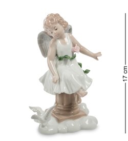 Статуэтка из фарфора Девочка Ангел на небесах с голубем