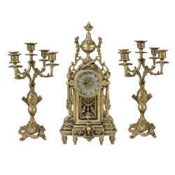 Бронзовые Каминные часы с канделябрами Дон Луи