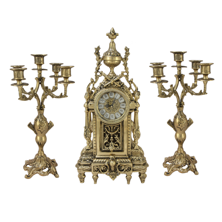Бронзовые Каминные часы с канделябрами Дон Луи Bello De Bronze BP-2711928-D