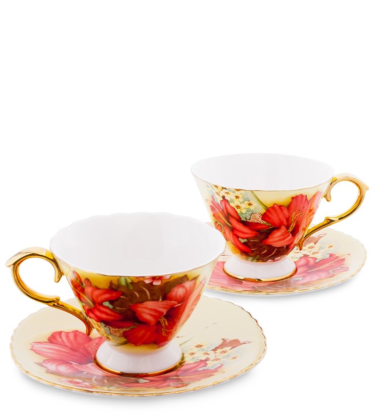 Чайный набор на 2 персоны Фиор Дель Аморе, маки Pavone AS-66