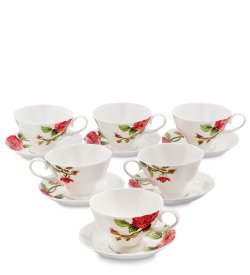 Чайный набор на 6 персон из фарфора Роза Рафаэлло