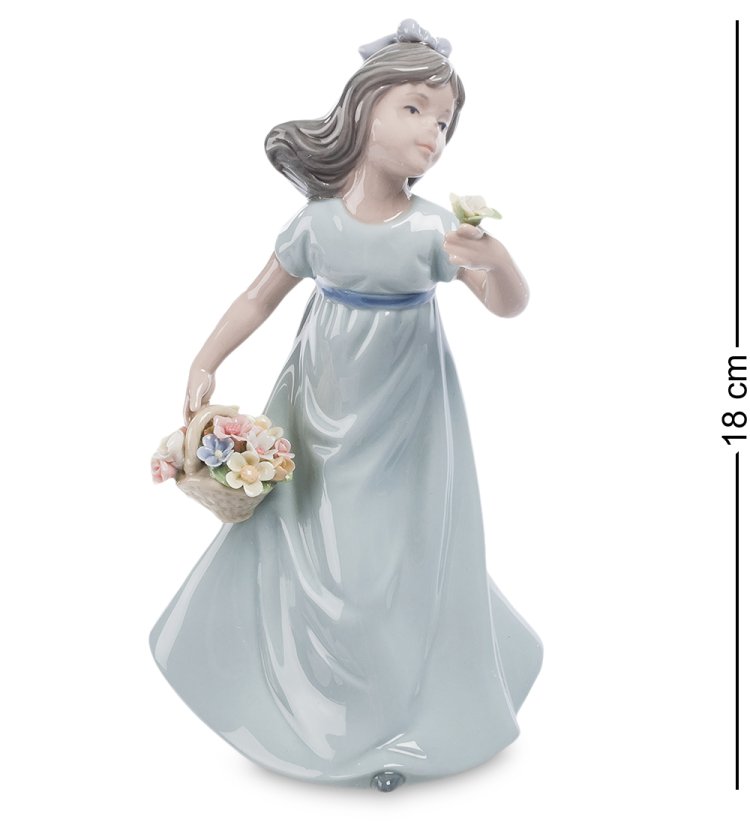 Статуэтка из керамики Девочка в голубом платье с цветами Pavone CMS-20/ 4