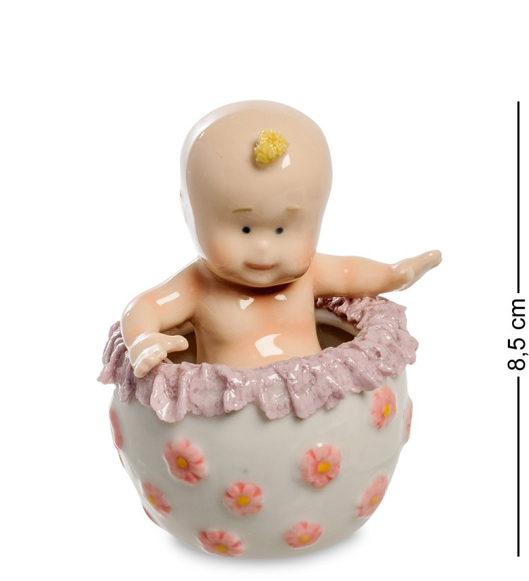 Фигурка из фарфора Малыш в корзине Pavone CMS-27/27