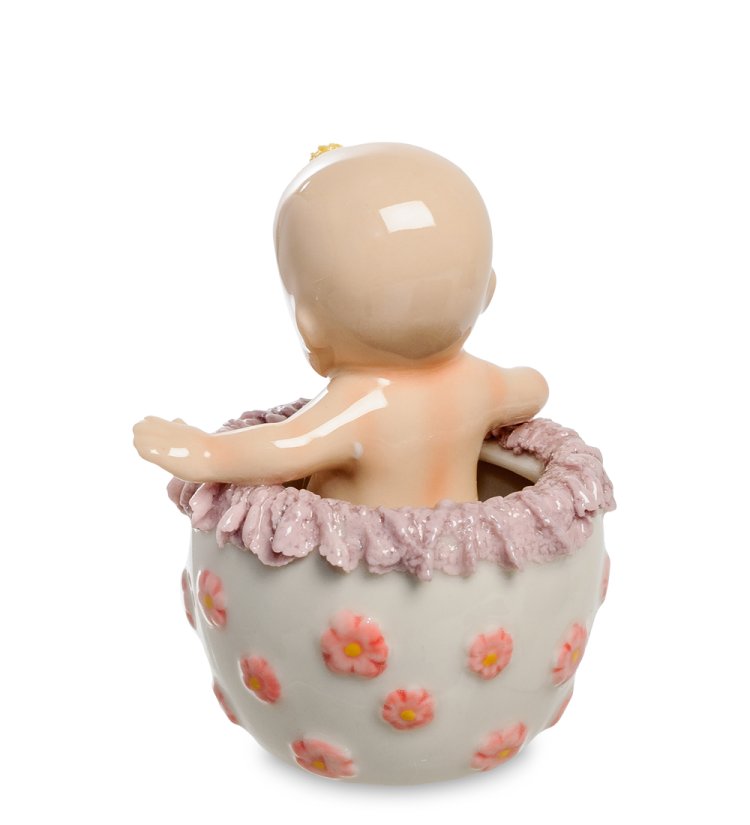 Фигурка из фарфора Малыш в корзине Pavone CMS-27/27, фотография со спины