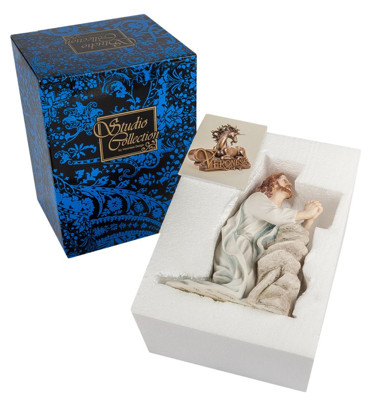 Статуэтка Молитва Иисуса в Гефсиманском саду на камне Veronese WS-509, упаковочный вид