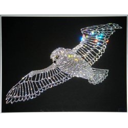 Картина Сова в полете c кристаллами Swarovski