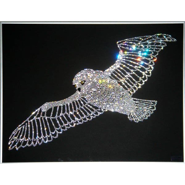 Картина Сова в полете c кристаллами Swarovski