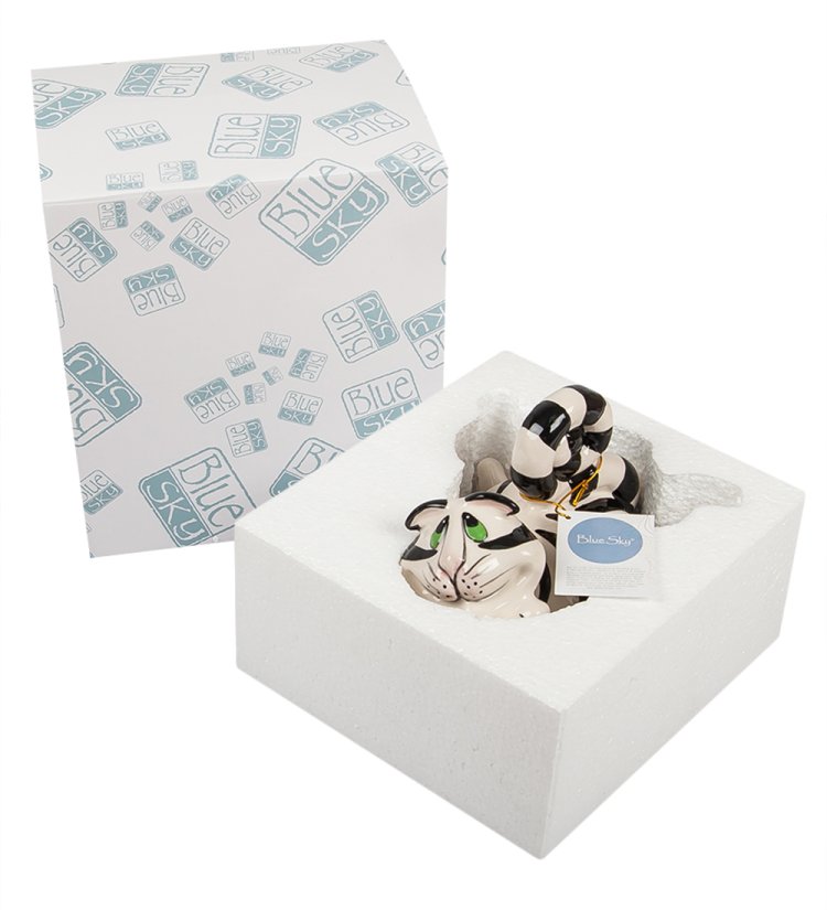 Копилка из керамики Кот Кланси Blue Sky BS-232, фотография в упаковке