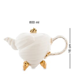 Заварочный чайник из фарфора Белая Морская ракушка
